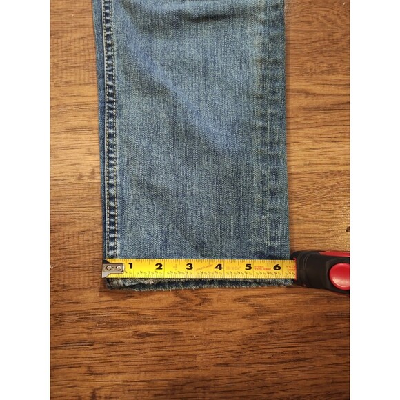 Chrome Hearts Blue Denim Jeans Pants Size 32x30 Black Leather Lamb Crosses - Picture 8 of 12